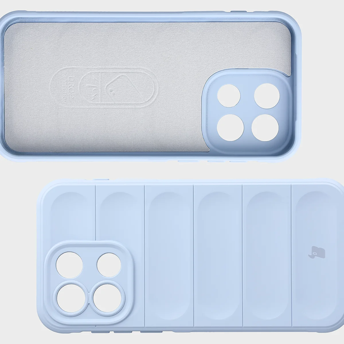 Wyściółka z mikrofibry, wyżłobienia na pleckach i wzmocnione narożniki w etui Bizon Case Tur do OnePlus Nord 6