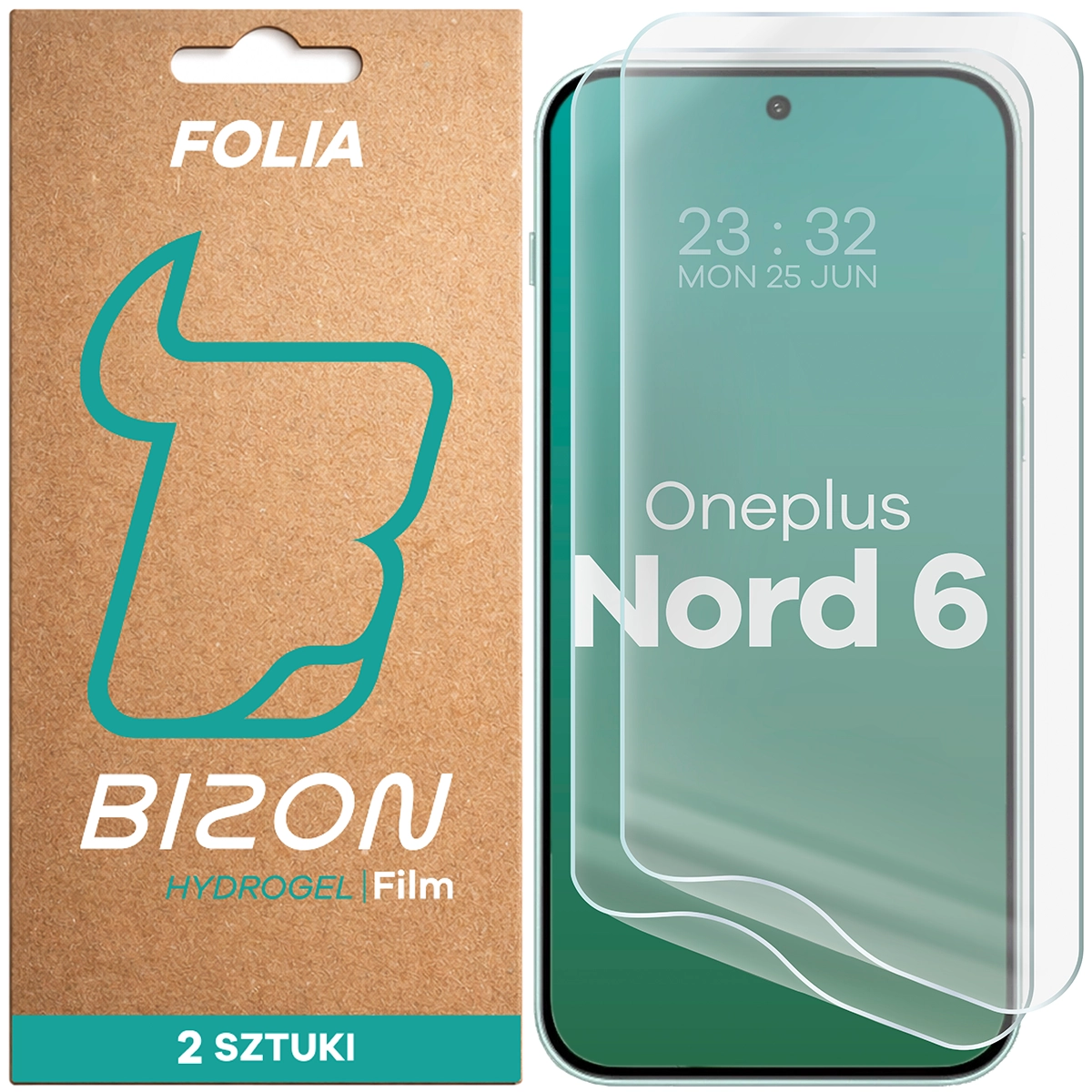 Pudełko i folia hydrożelowa na ekran Bizon Film Hydrogel Front Duo do OnePlus Nord 6