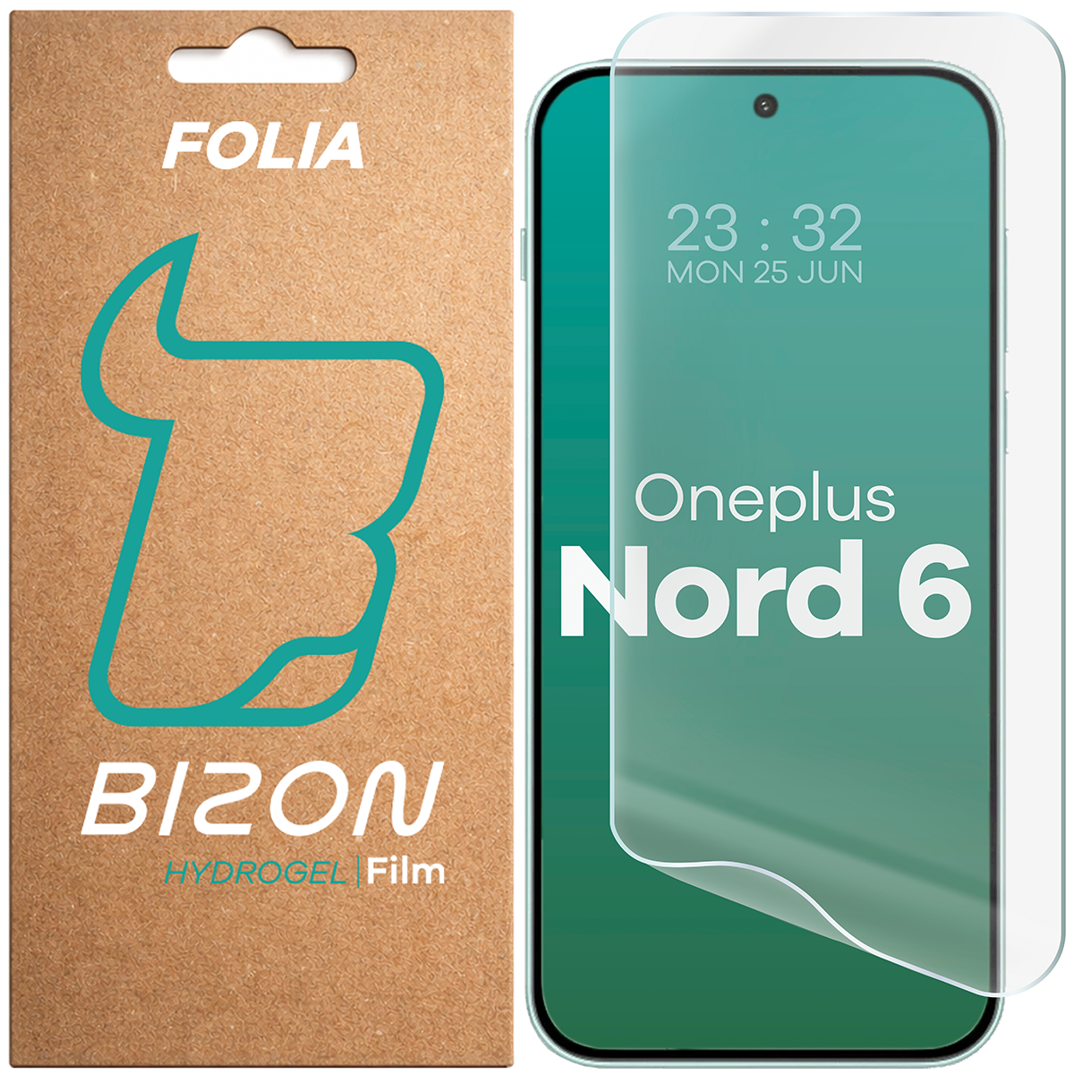 Pudełko i folia hydrożelowa na ekran Bizon Film Hydrogel Front do OnePlus Nord 6