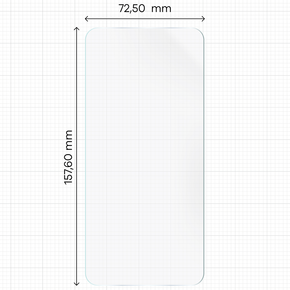 Miarka z wymiarami folii hydrożelowej Bizon Film Hydrogel Front do OnePlus Nord 6