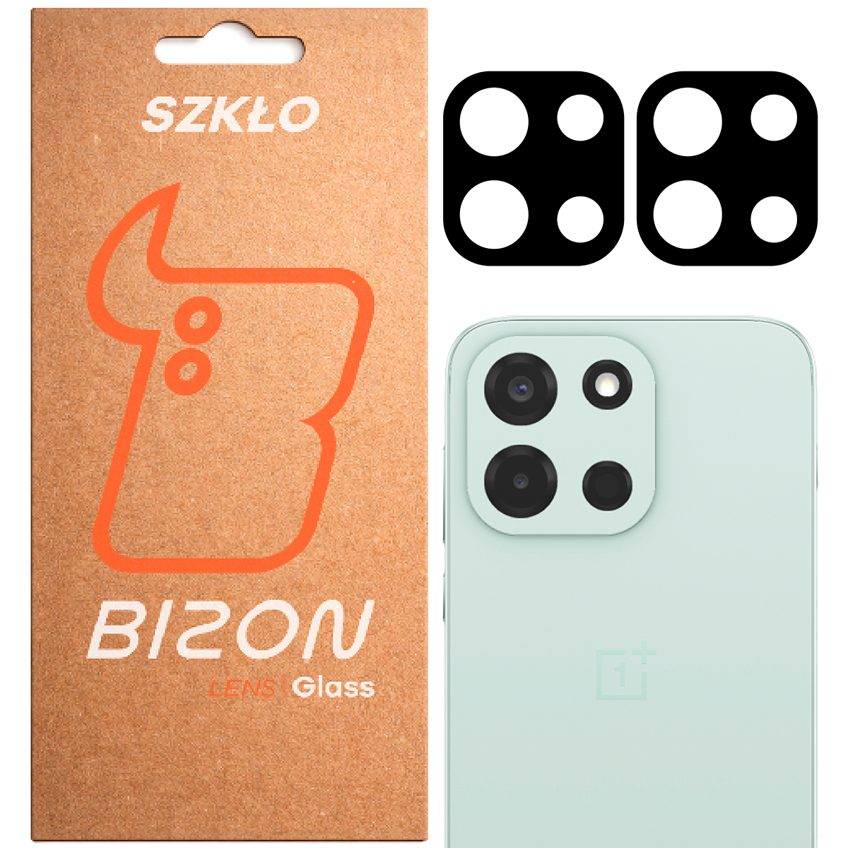 Pudełko i 2 sztuki szkła na aparat Bizon Glass Lens do OnePlus Nord 6