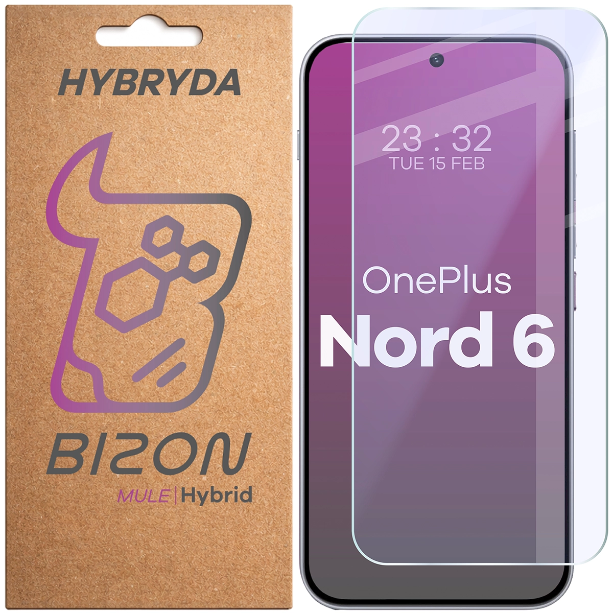 Szkło hybrydowe na ekran Bizon Hybrid Mule do OnePlus Nord 6