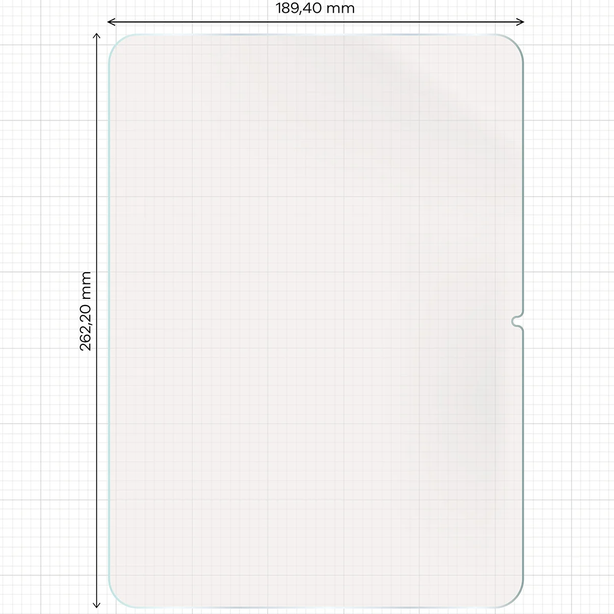 Miarka z wymiarami folii matowej Bizon Tab Film Matte do OnePlus Pad Go 2