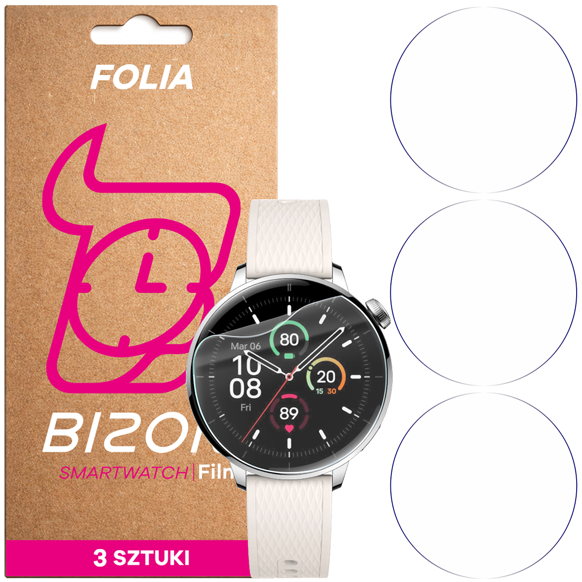 Folia hydrożelowa Bizon Watch Film HydroFlex dla OnePlus Watch 3 43 mm