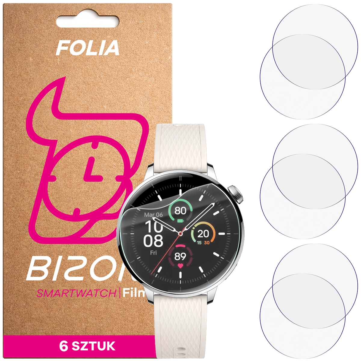 Folia hydrożelowa Bizon Watch Film HydroFlex dla OnePlus Watch 3 43 mm