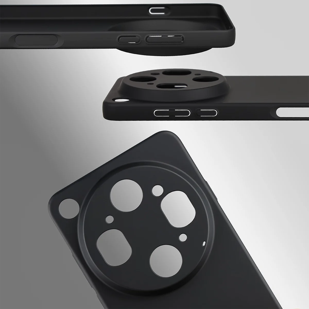 Dedykowane wycięcia i podwyższone krawędzie aparatu i ekranu w etui Bizon Case Łupka do Oppo Find X9 Ultra