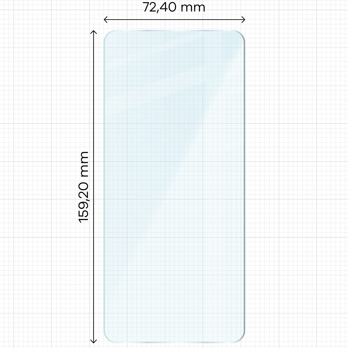 Miarka z wymiarami szkła hartowanego Bizon Glass Clear Duo do Oppo Find X9 Ultra