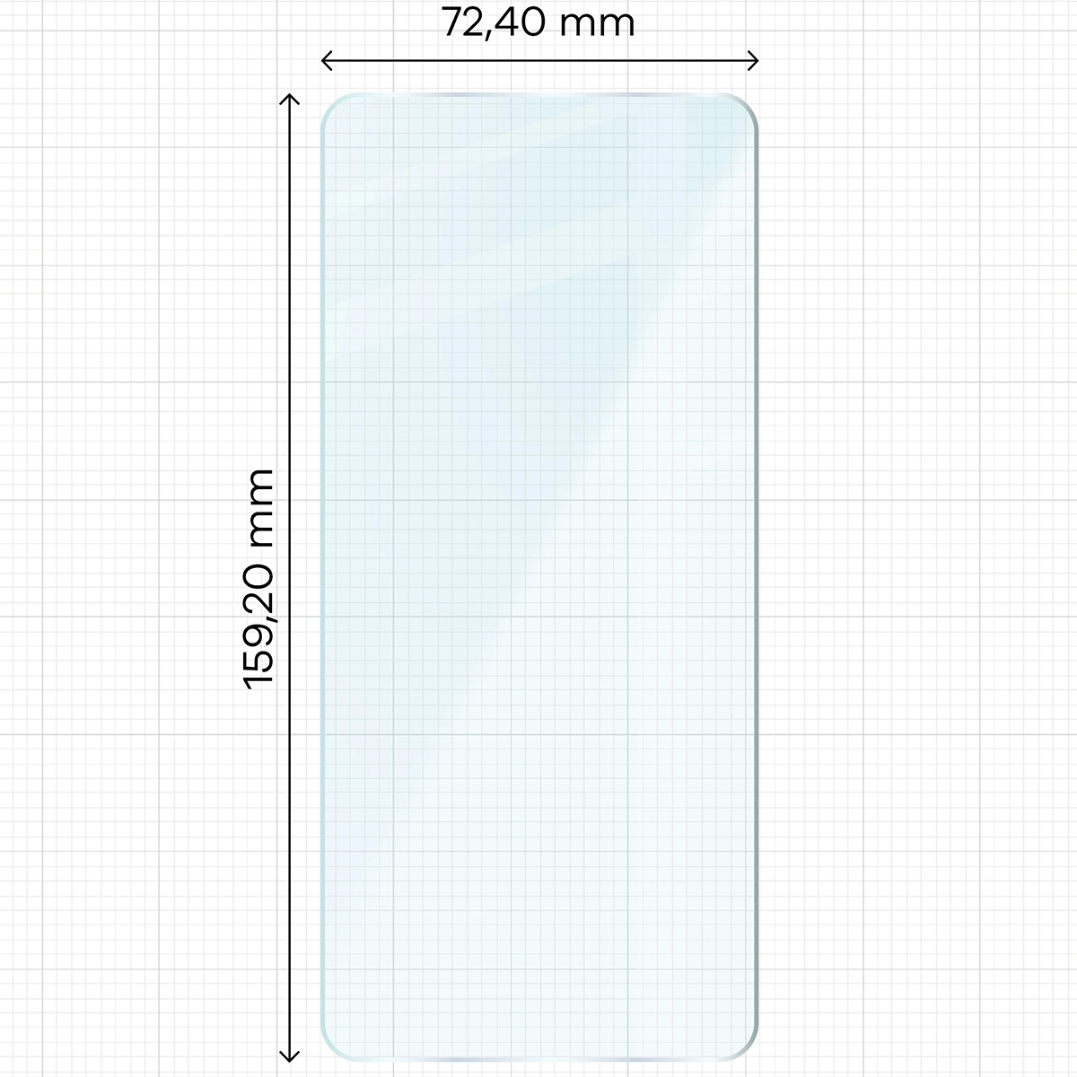 Miarka z wymiarami szkła hartowanego Bizon Glass Clear Duo do Oppo Find X9 Ultra