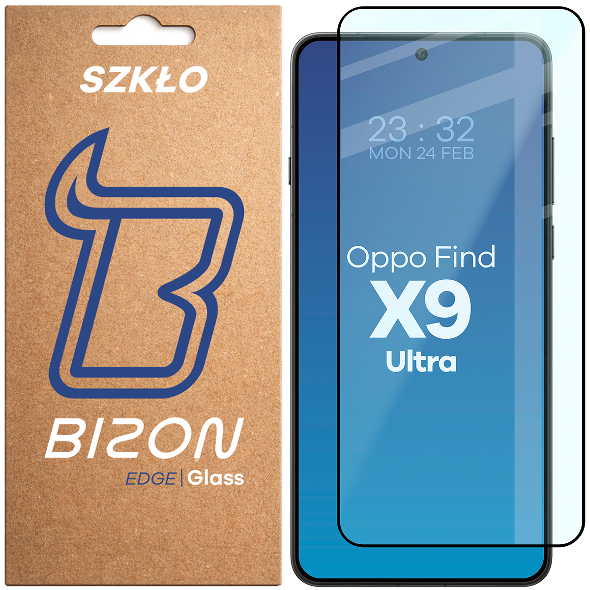 Szkło hartowane na cały ekran Bizon Glass Edge dla Oppo Find X9 Ultra