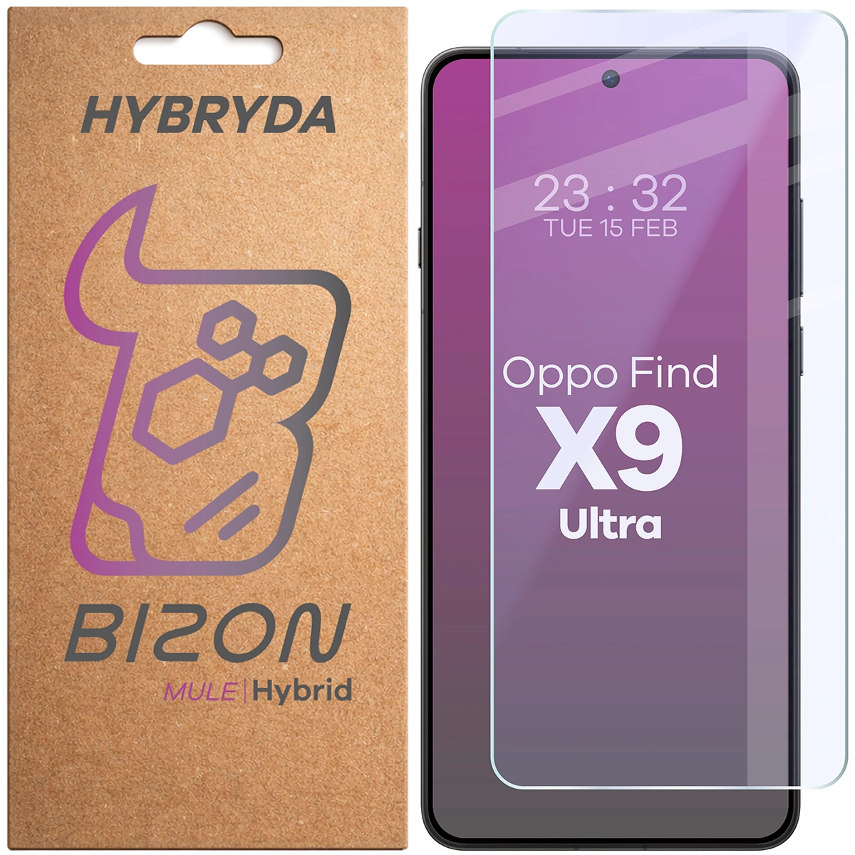 Szkło hybrydowe na ekran Bizon Hybrid Mule do Oppo Find X9 Ultra