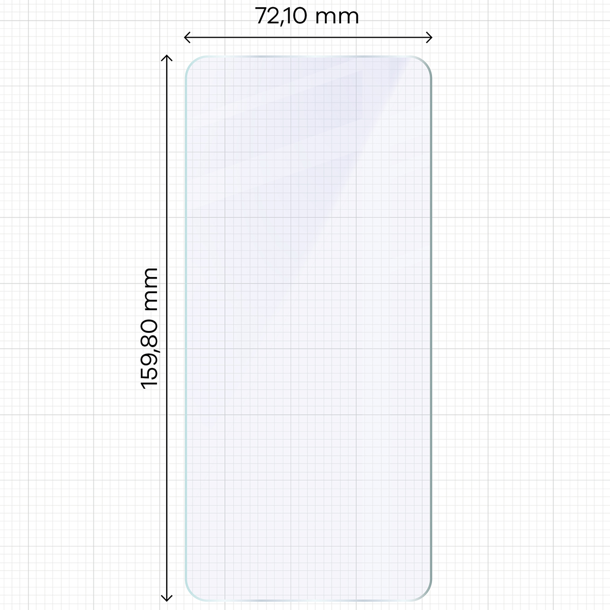 Miarka z wymiarami szkła hybrydowego Bizon Hybrid Mule Duo do Oppo Find X9 Ultra