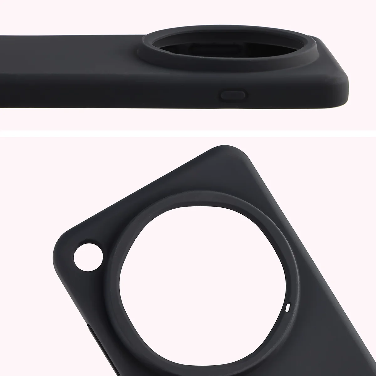 Zbliżenie na wycięcie na obiektywy w etui Bizon Soft Case do Oppo Find X9 Ultra