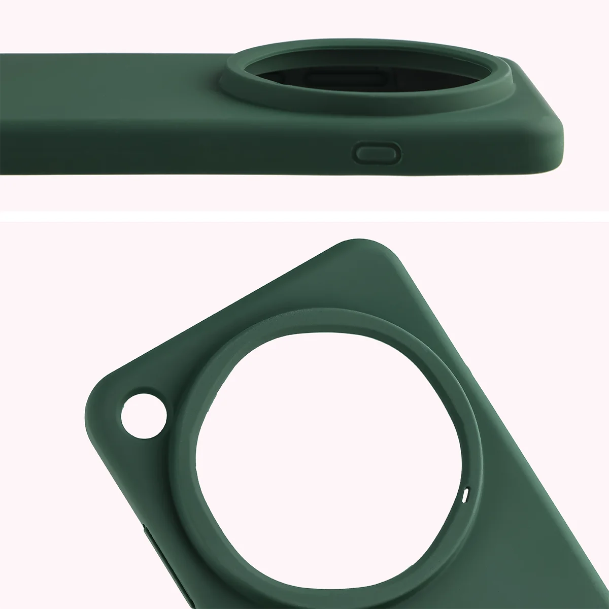 Zbliżenie na wycięcie na obiektywy w etui Bizon Soft Case do Oppo Find X9 Ultra