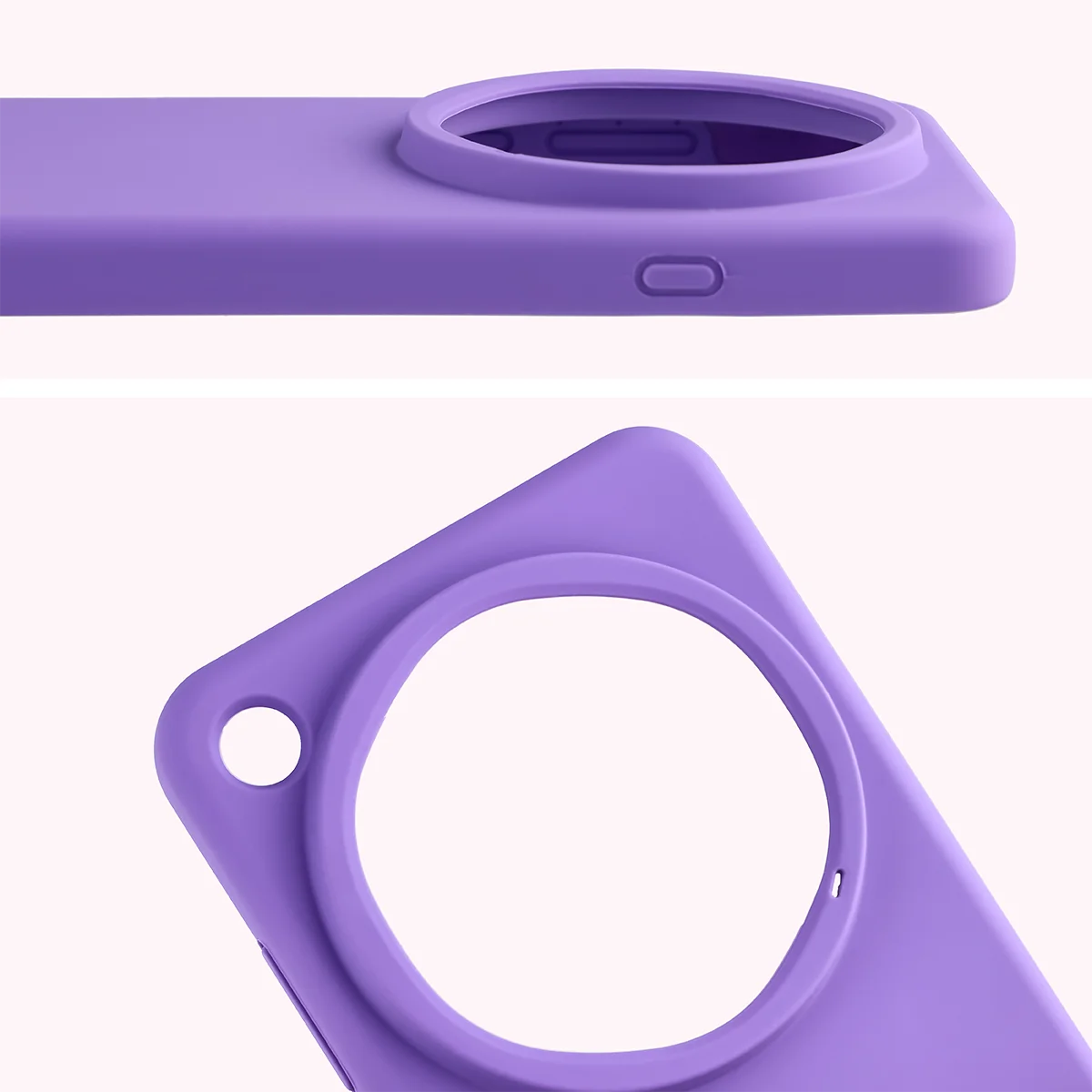 Zbliżenie na wycięcie na obiektywy w etui Bizon Soft Case do Oppo Find X9 Ultra