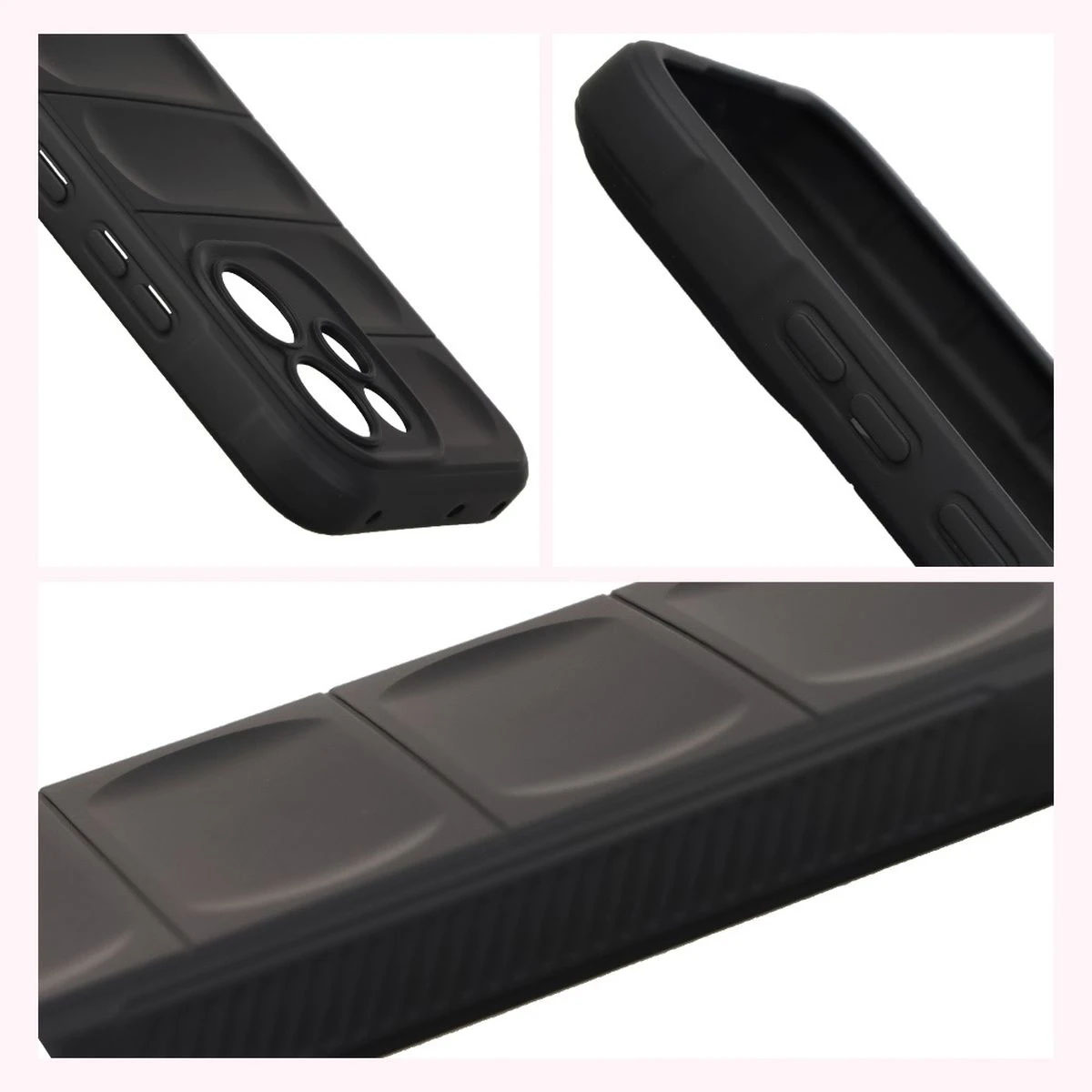 Podwyższone krawędzie i antypoślizgowa powierzchnia w etui Bizon Case Tur do Oppo Reno 15 F / Oppo Reno 15 FS
