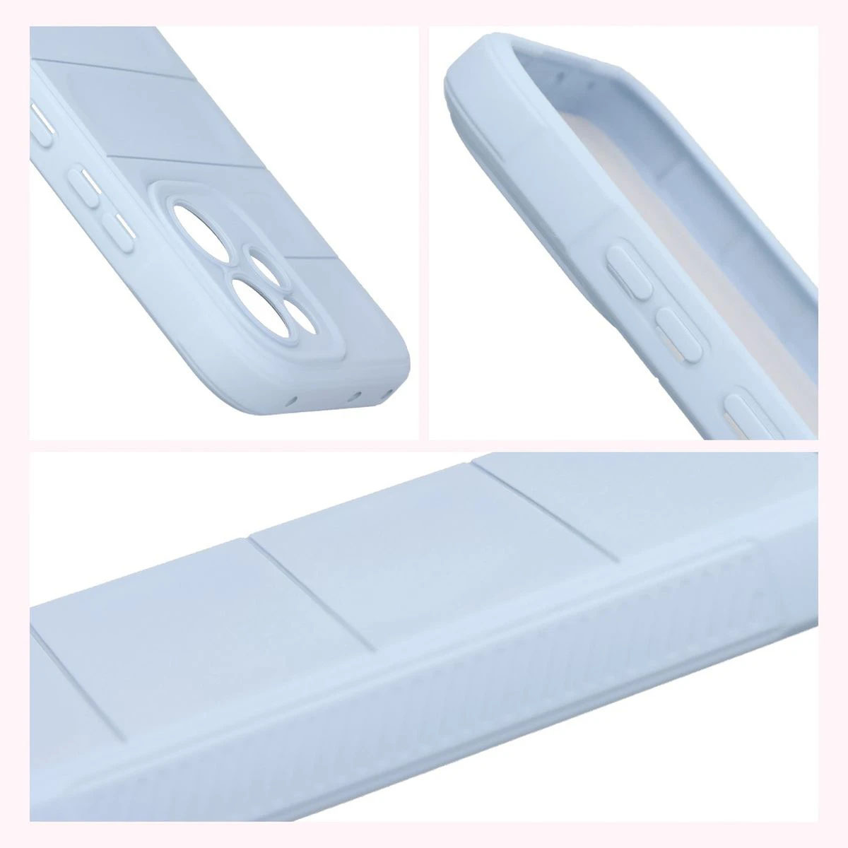 Podwyższone krawędzie i antypoślizgowa powierzchnia w etui Bizon Case Tur do Oppo Reno 15 F / Oppo Reno 15 FS