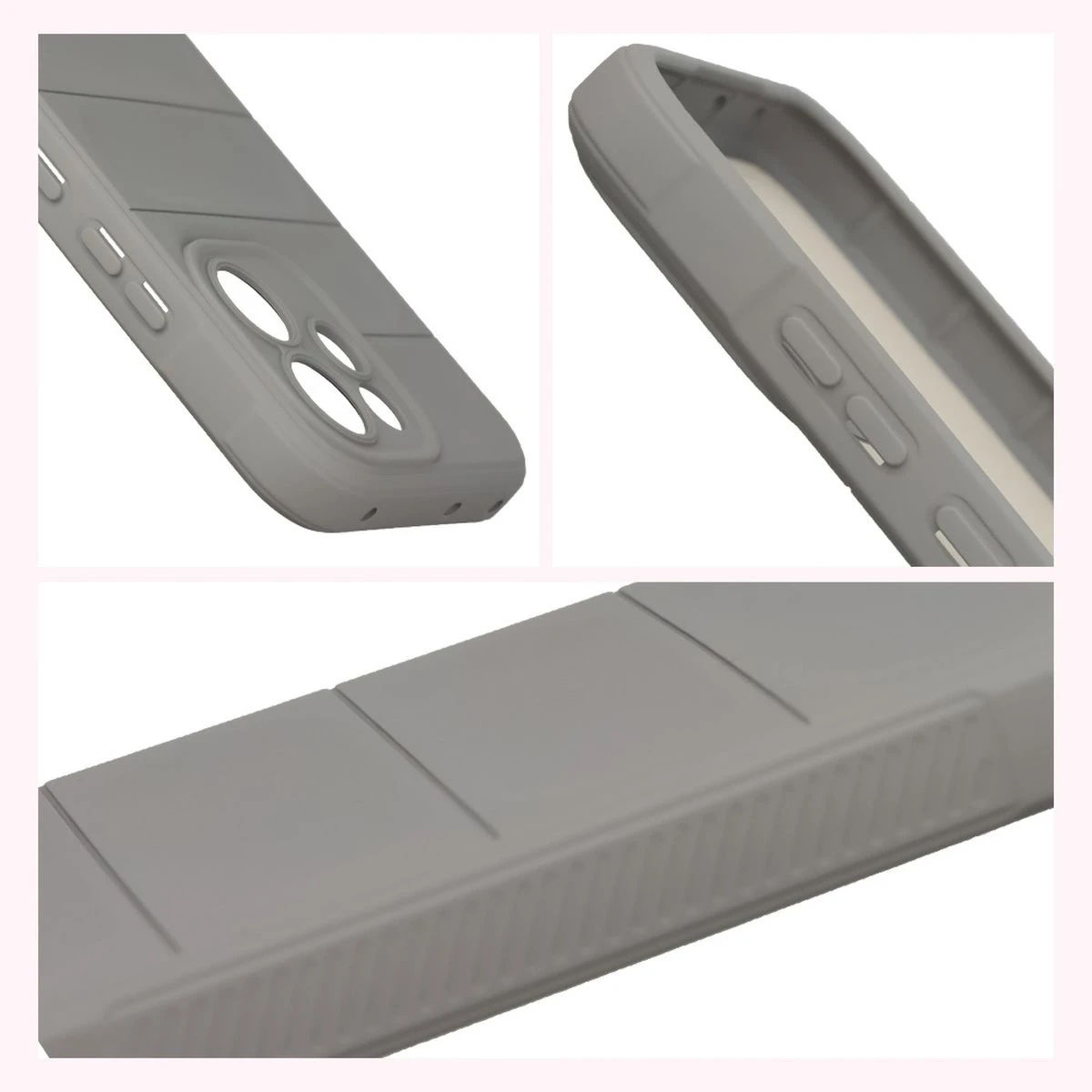Podwyższone krawędzie i antypoślizgowa powierzchnia w etui Bizon Case Tur do Oppo Reno 15 F / Oppo Reno 15 FS