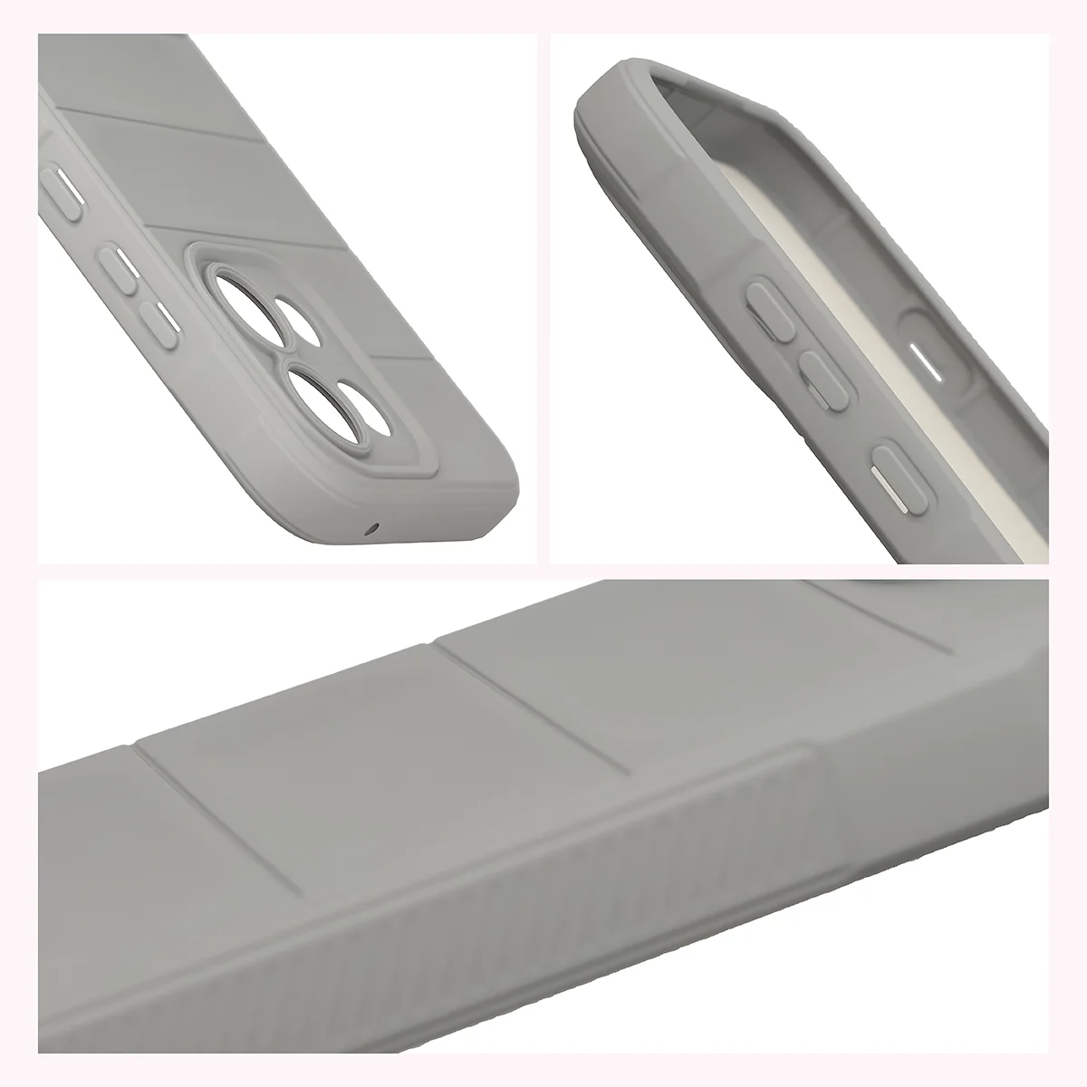 Teksturowane boki i podwyższone krawędzie ekranu i aparatu w etui Bizon Case Tur do Oppo Reno16 F / Reno16 FS 5G
