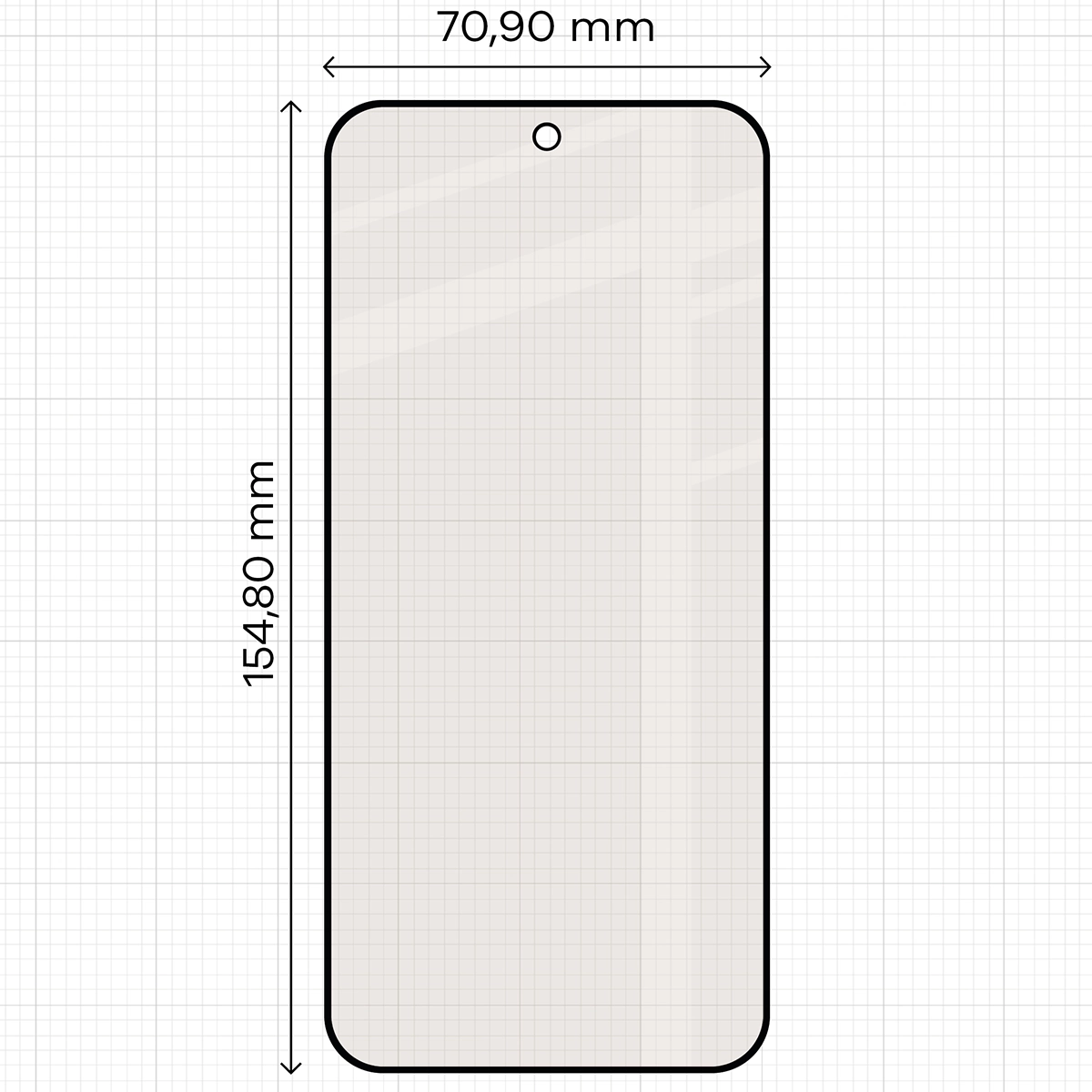 Miarka z wymiarami szkła matowego Bizon Glass Matte do Oppo Reno16 F / Reno16 FS 5G