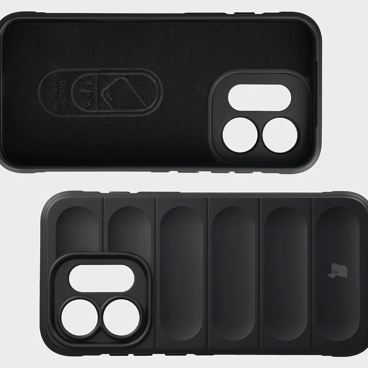 Wyściółka z mikrofibry, wyżłobienia na pleckach i wzmocnione narożniki w etui Bizon Case Tur do Oppo Reno16 / Reno16 Pro 5G