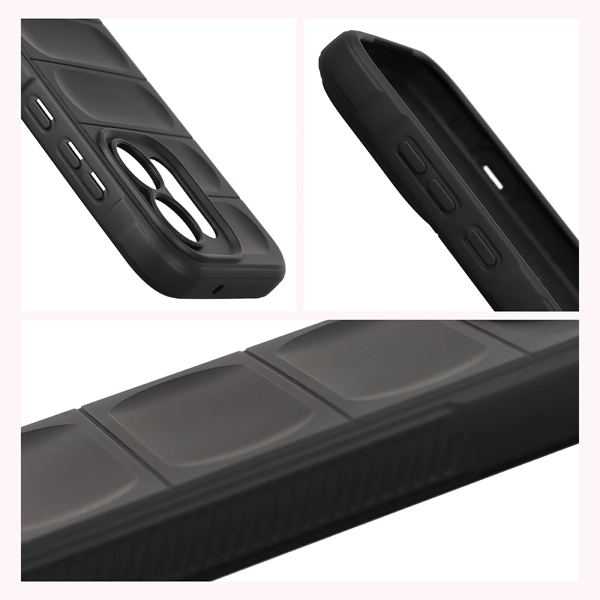 Teksturowane boki i podwyższone krawędzie ekranu i aparatu w etui Bizon Case Tur do Oppo Reno16 / Reno16 Pro 5G