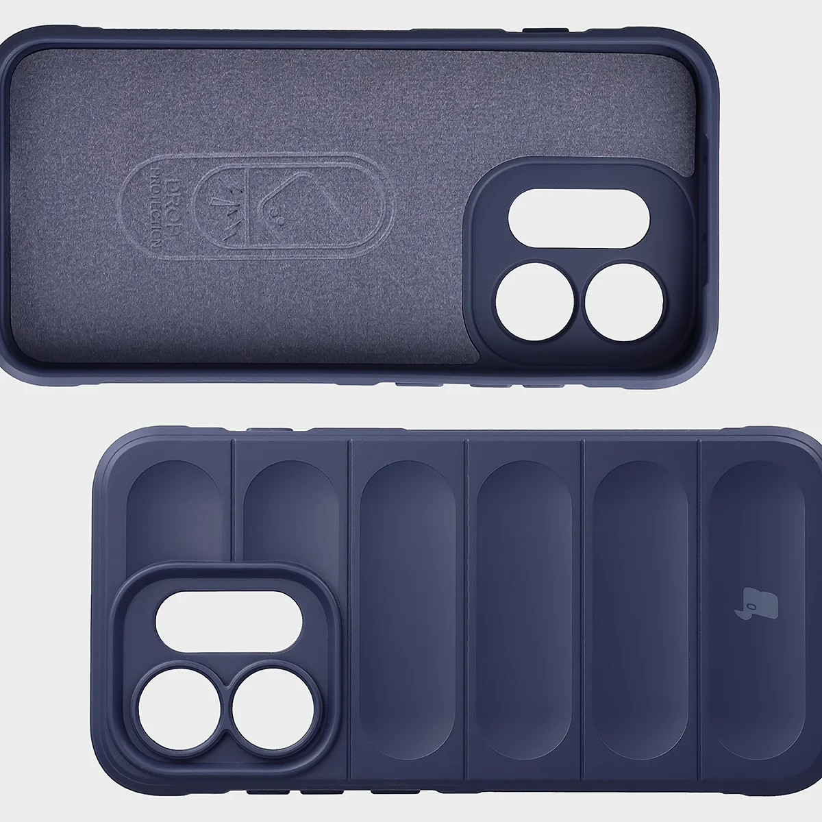 Wyściółka z mikrofibry, wyżłobienia na pleckach i wzmocnione narożniki w etui Bizon Case Tur do Oppo Reno16 / Reno16 Pro 5G