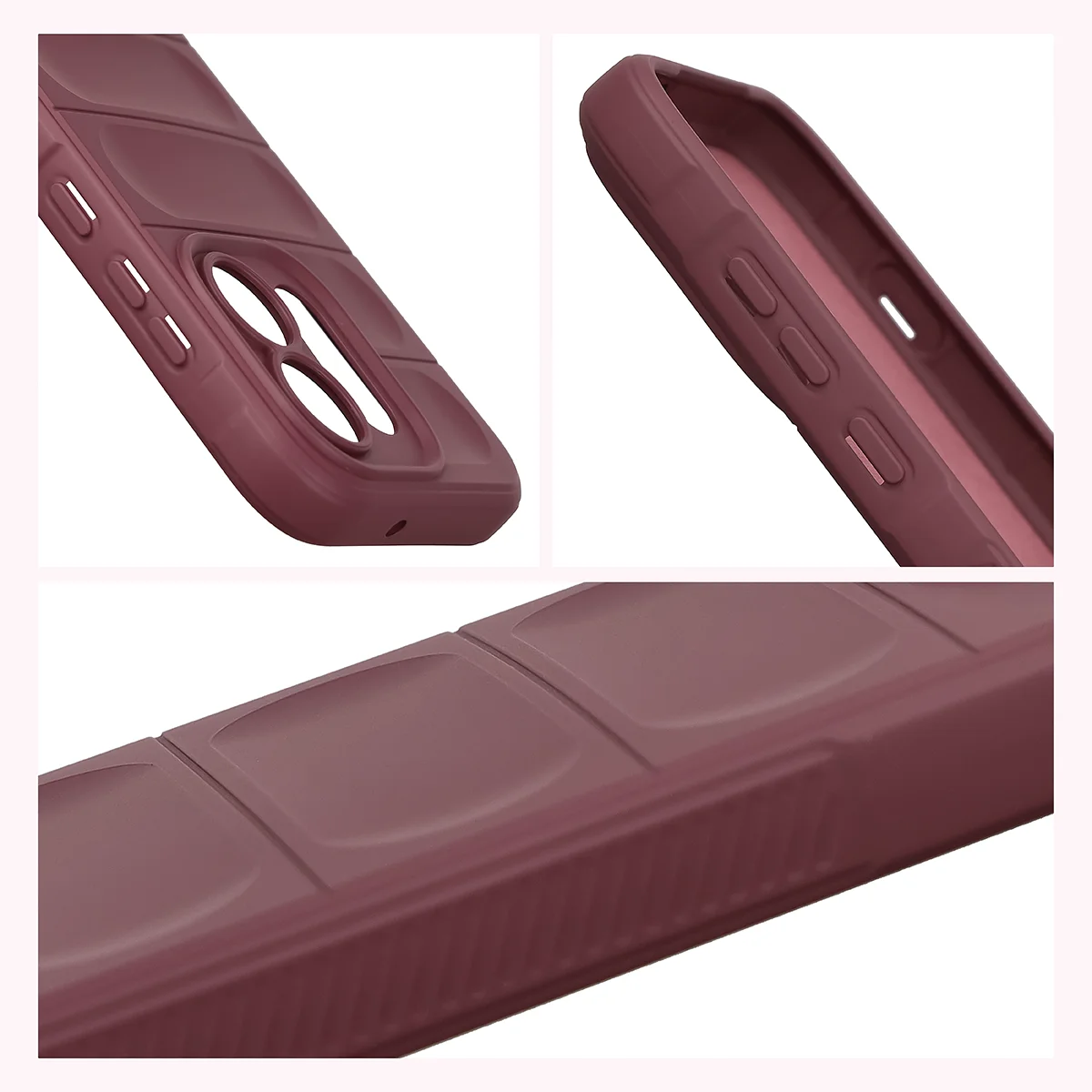 Teksturowane boki i podwyższone krawędzie ekranu i aparatu w etui Bizon Case Tur do Oppo Reno16 / Reno16 Pro 5G