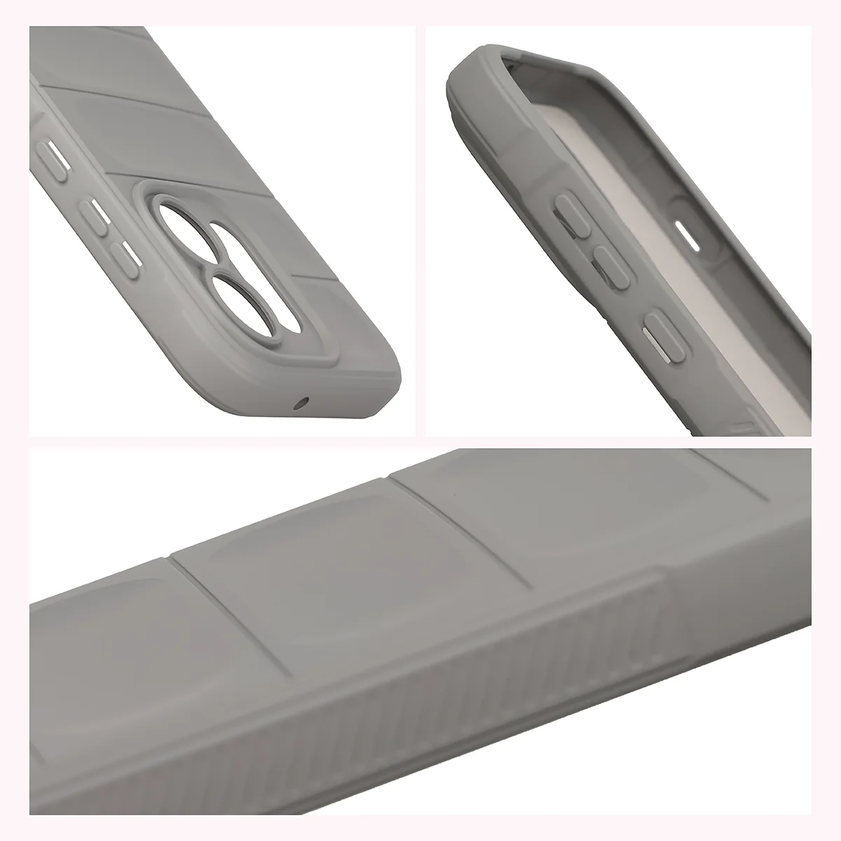 Teksturowane boki i podwyższone krawędzie ekranu i aparatu w etui Bizon Case Tur do Oppo Reno16 / Reno16 Pro 5G