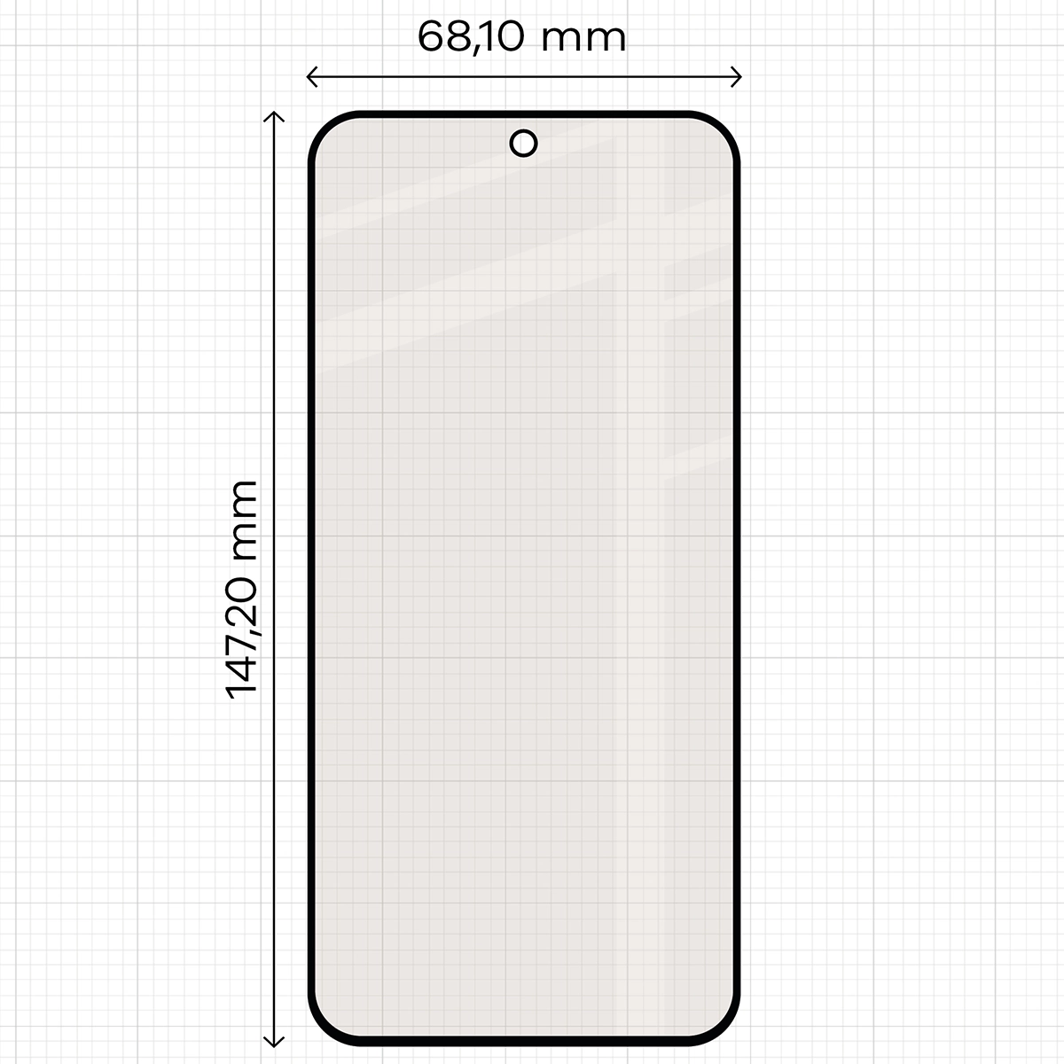 Miarka z wymiarami szkła matowego Bizon Glass Matte do Oppo Reno16 / Reno16 Pro 5G