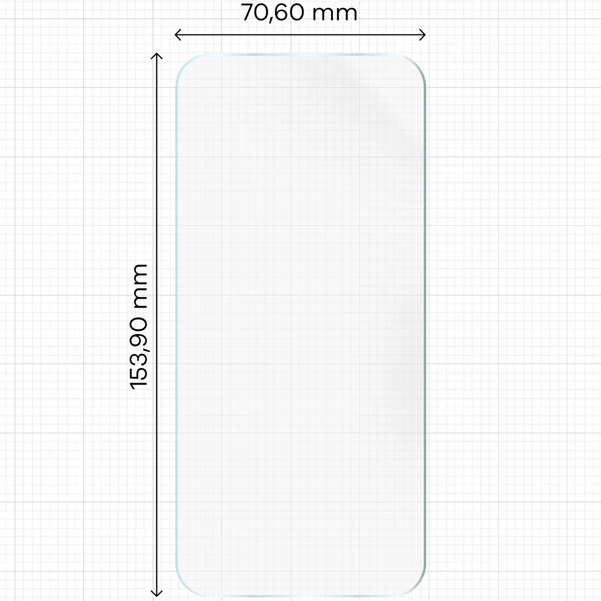 Miarka z wymiarami folii hydrożelowej Bizon Film Hydrogel Front do Realme 16 5G