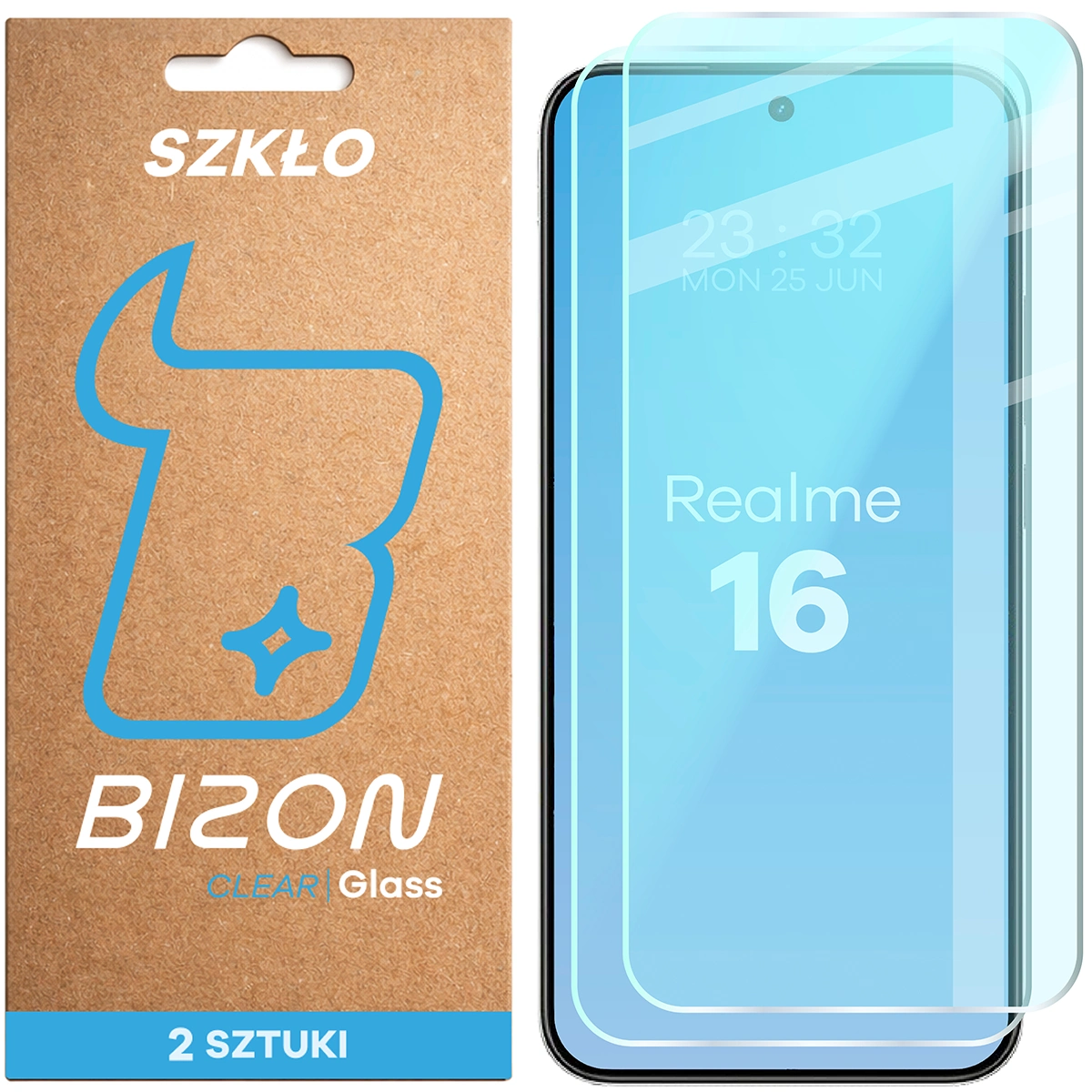 Szkło hartowane Bizon Glass Clear Duo do Realme 16 5G, 2 sztuki