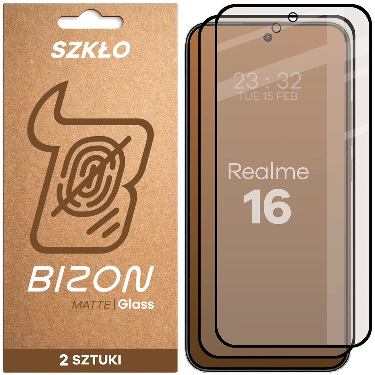 Szkło matowe na ekran Bizon Glass Matte Duo do Realme 16 5G, 2 sztuki