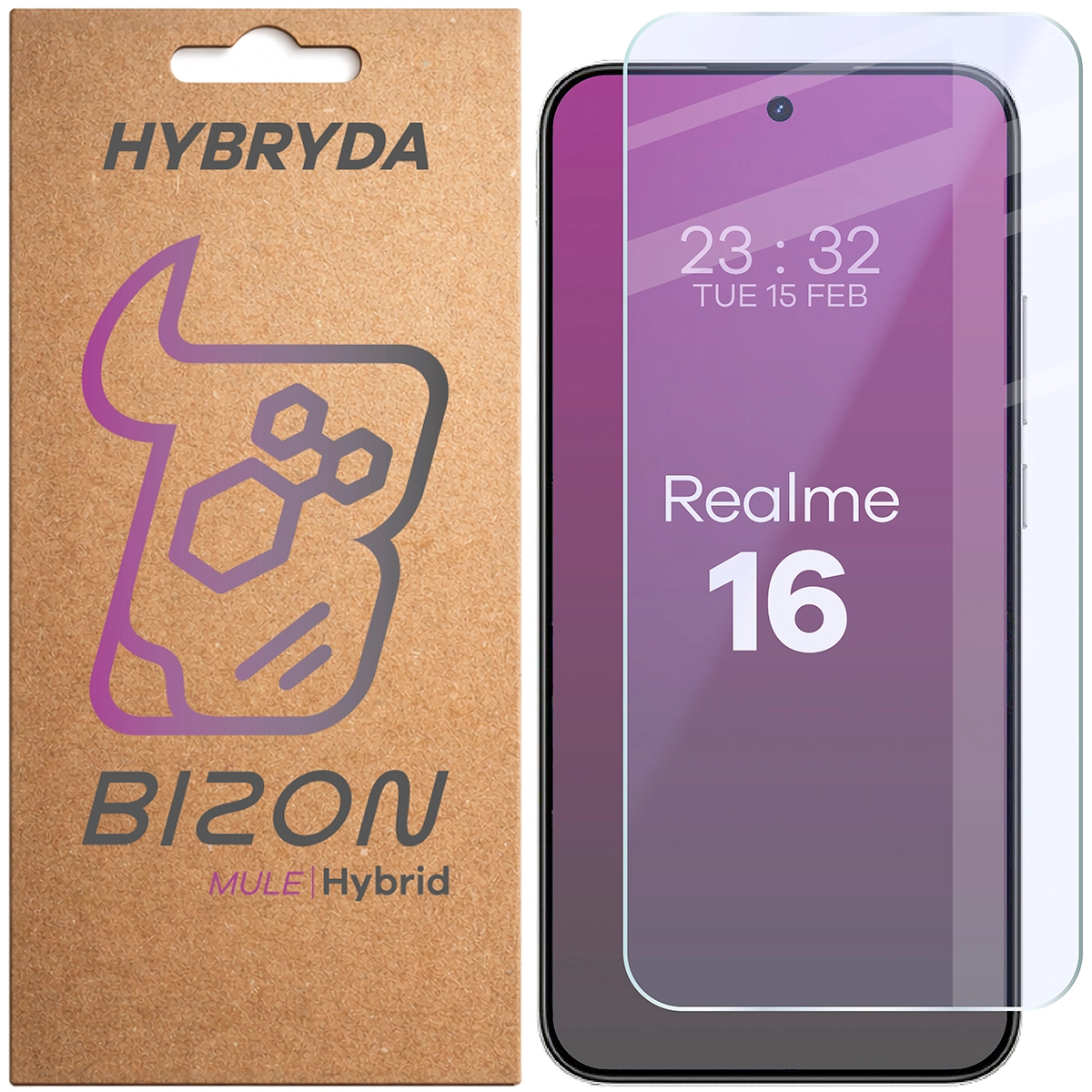 Szkło hybrydowe na ekran Bizon Hybrid Mule do Realme 16 5G