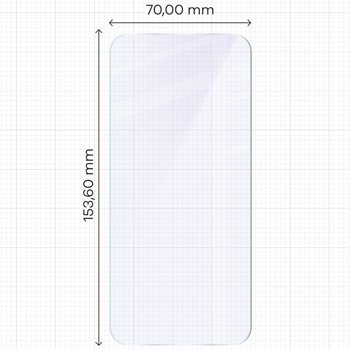 Miarka z wymiarami szkła hybrydowego Bizon Hybrid Mule Duo do Realme 16 5G