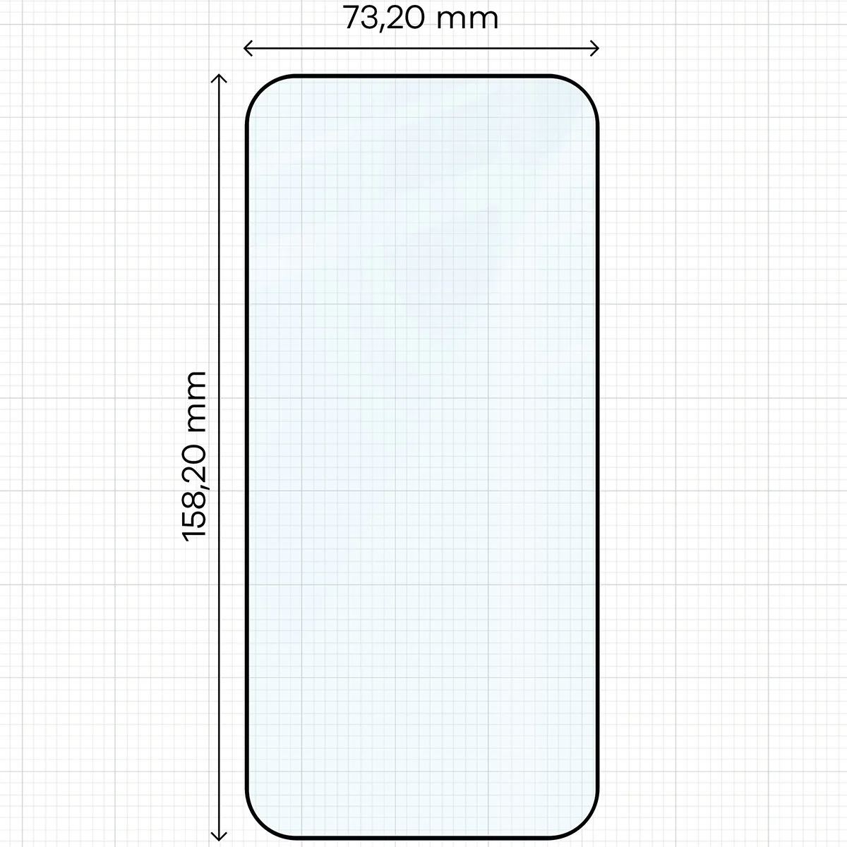 Miarka z wymiarami szkła hartowanego Bizon Glass Edge do Realme 16 Pro 5G