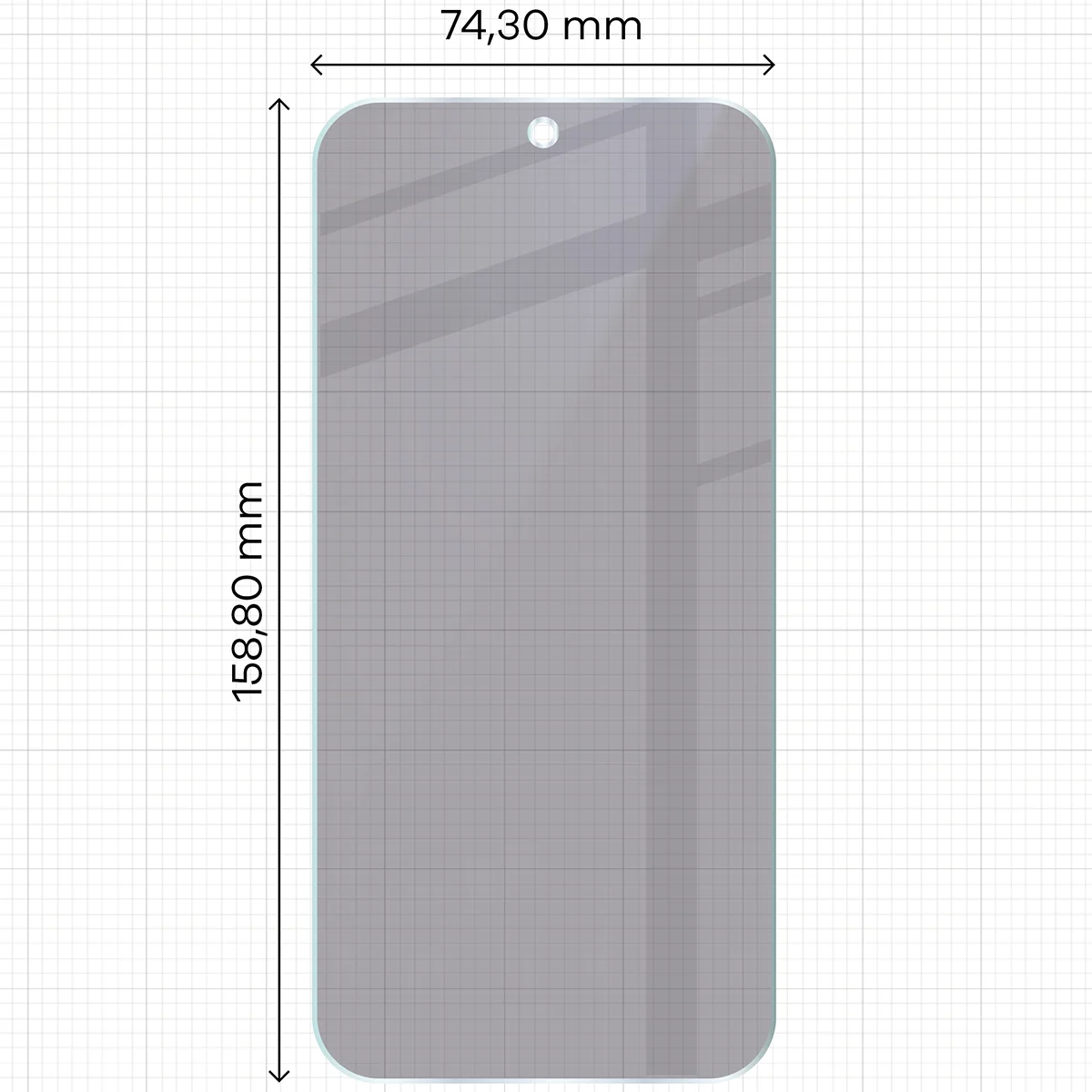 Wymiary szkła Bizon Hybrid Shadow do Realme 16 Pro 5G