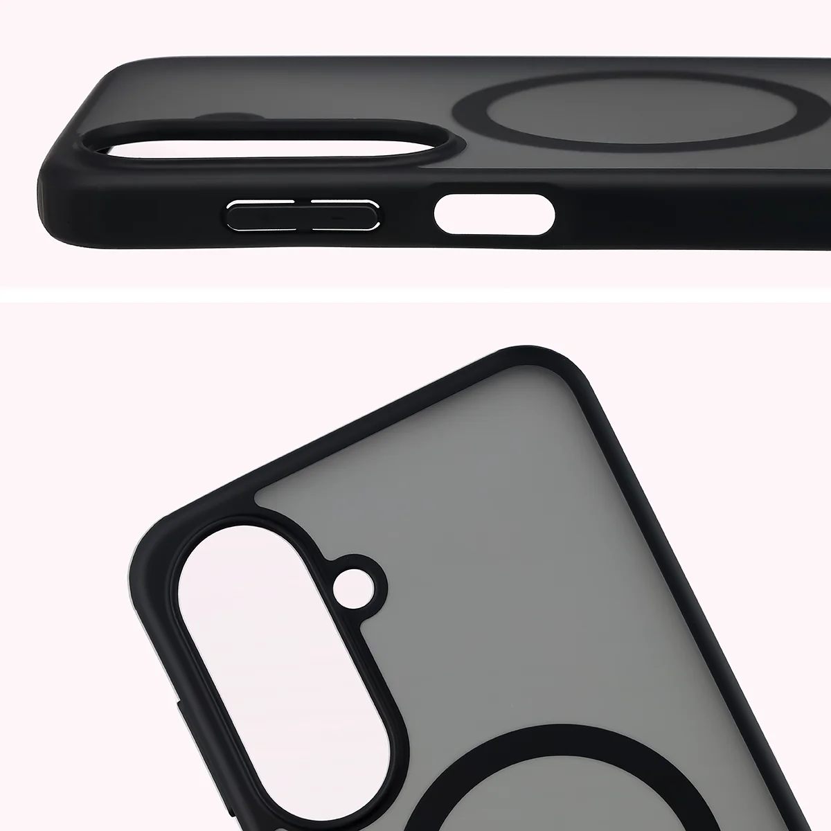 Pełne wycięcie i podwyższone krawędzie aparatu w etui Bizon Case MatteO do Samsung Galaxy A27 5G