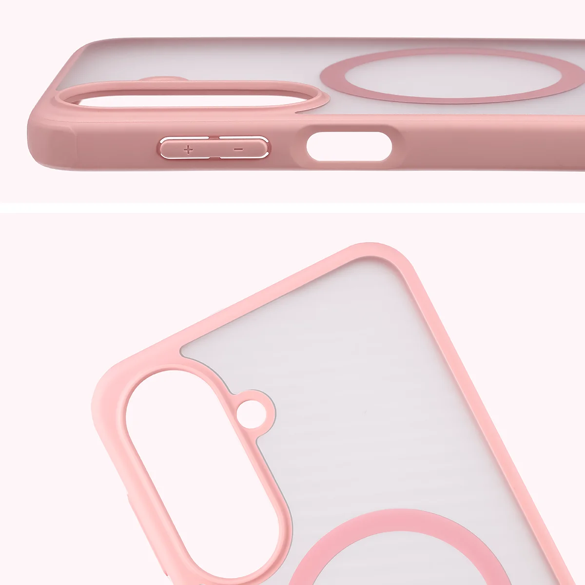 Pełne wycięcie i podwyższone krawędzie aparatu w etui Bizon Case MatteO do Samsung Galaxy A27 5G