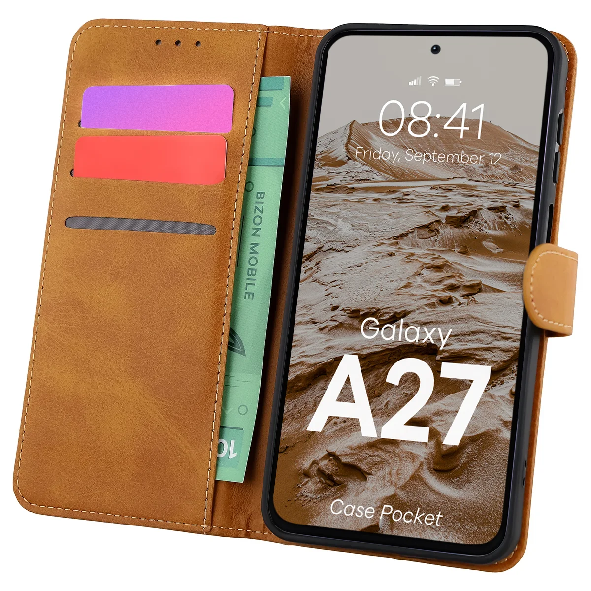 Etui z klapką z miejscem na karty Bizon Case Pocket do Samsung Galaxy A27 5G
