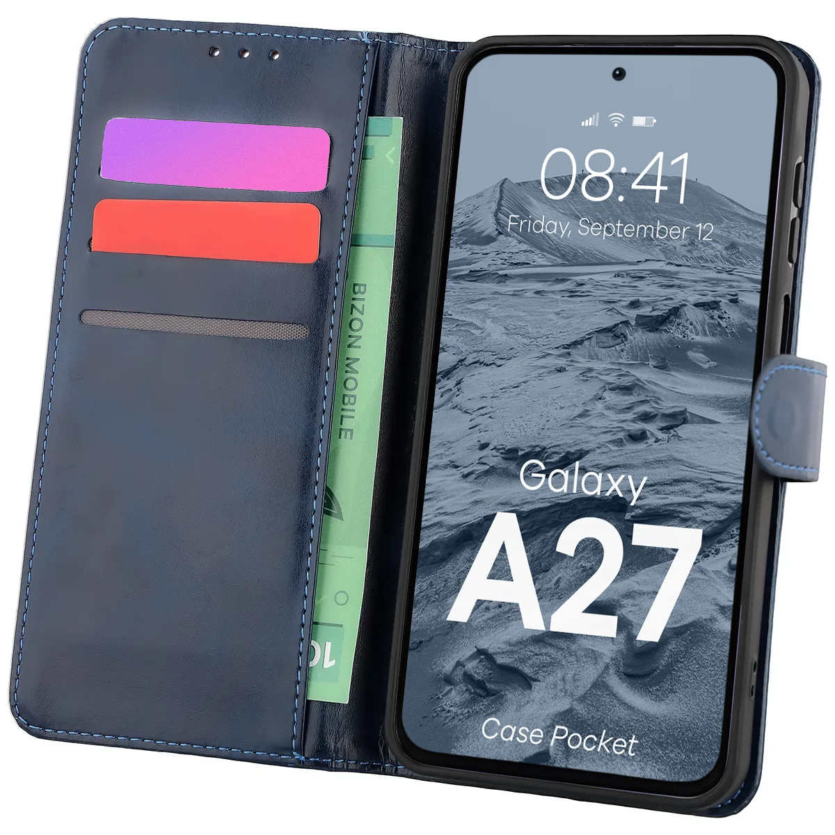 Etui z klapką z miejscem na karty Bizon Case Pocket do Samsung Galaxy A27 5G