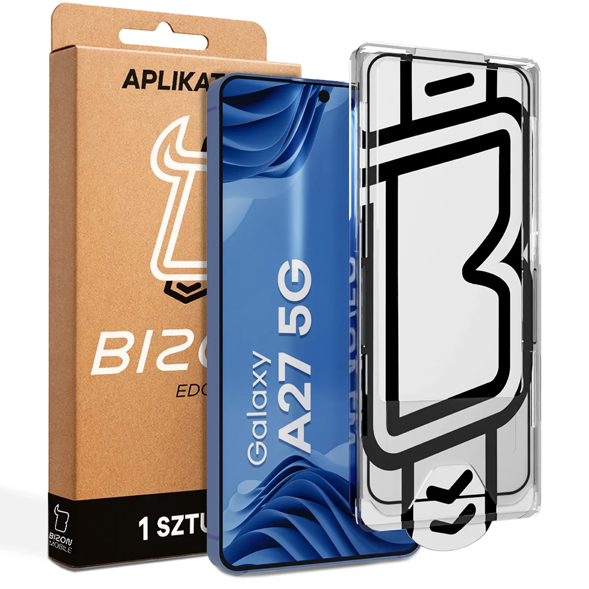 Szkło z aplikatorem Bizon Glass Aplikator Edge dla Samsung Galaxy A27 5G