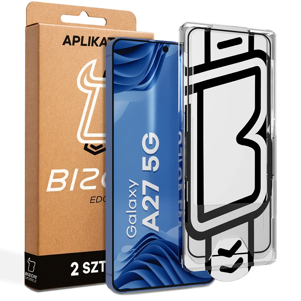 Szkło z aplikatorem Bizon Glass Aplikator Edge dla Samsung Galaxy A27 5G