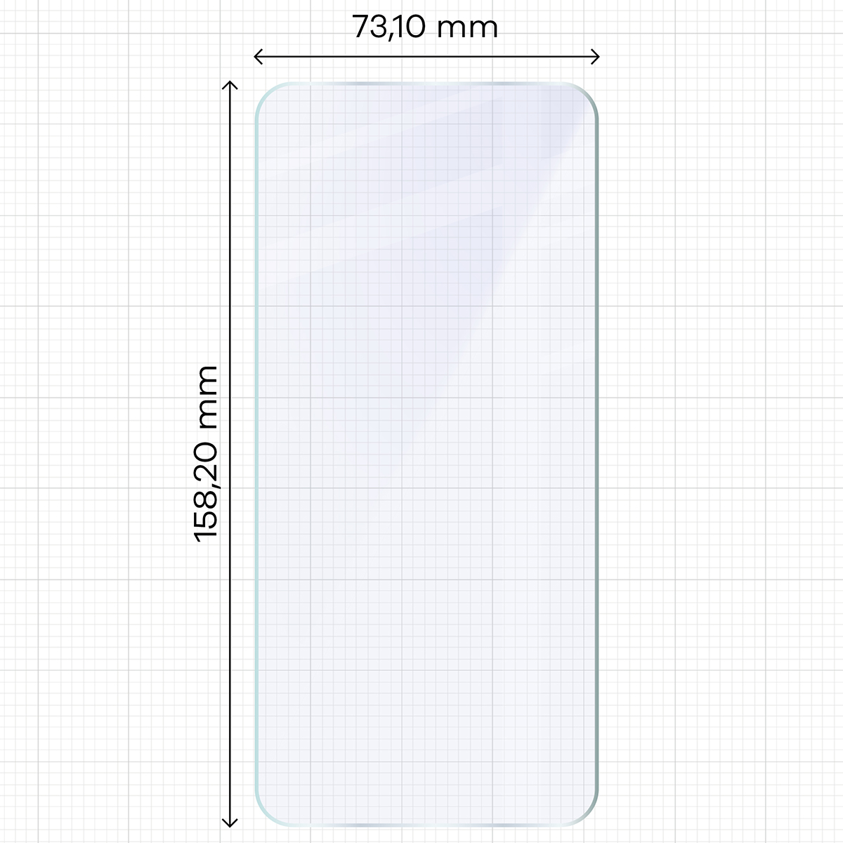 Miarka z wymiarami szkła hybrydowego Bizon Hybrid Mule do Samsung Galaxy A27 5G