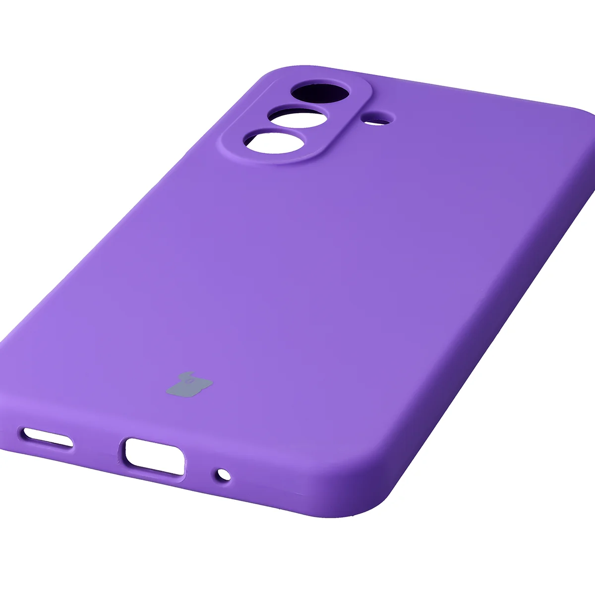 Zbliżenie na precyzyjne wycięcia i możliwość ładowania indukcyjnego w etui Bizon Soft Case do Samsung Galaxy A27 5G