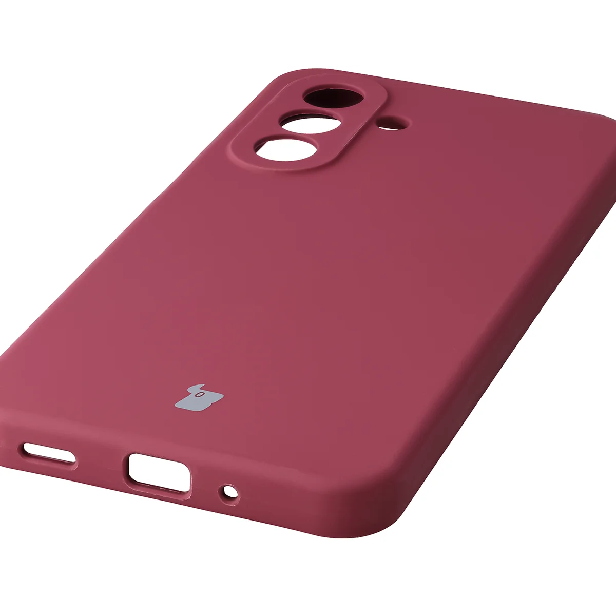 Zbliżenie na precyzyjne wycięcia i możliwość ładowania indukcyjnego w etui Bizon Soft Case do Samsung Galaxy A27 5G