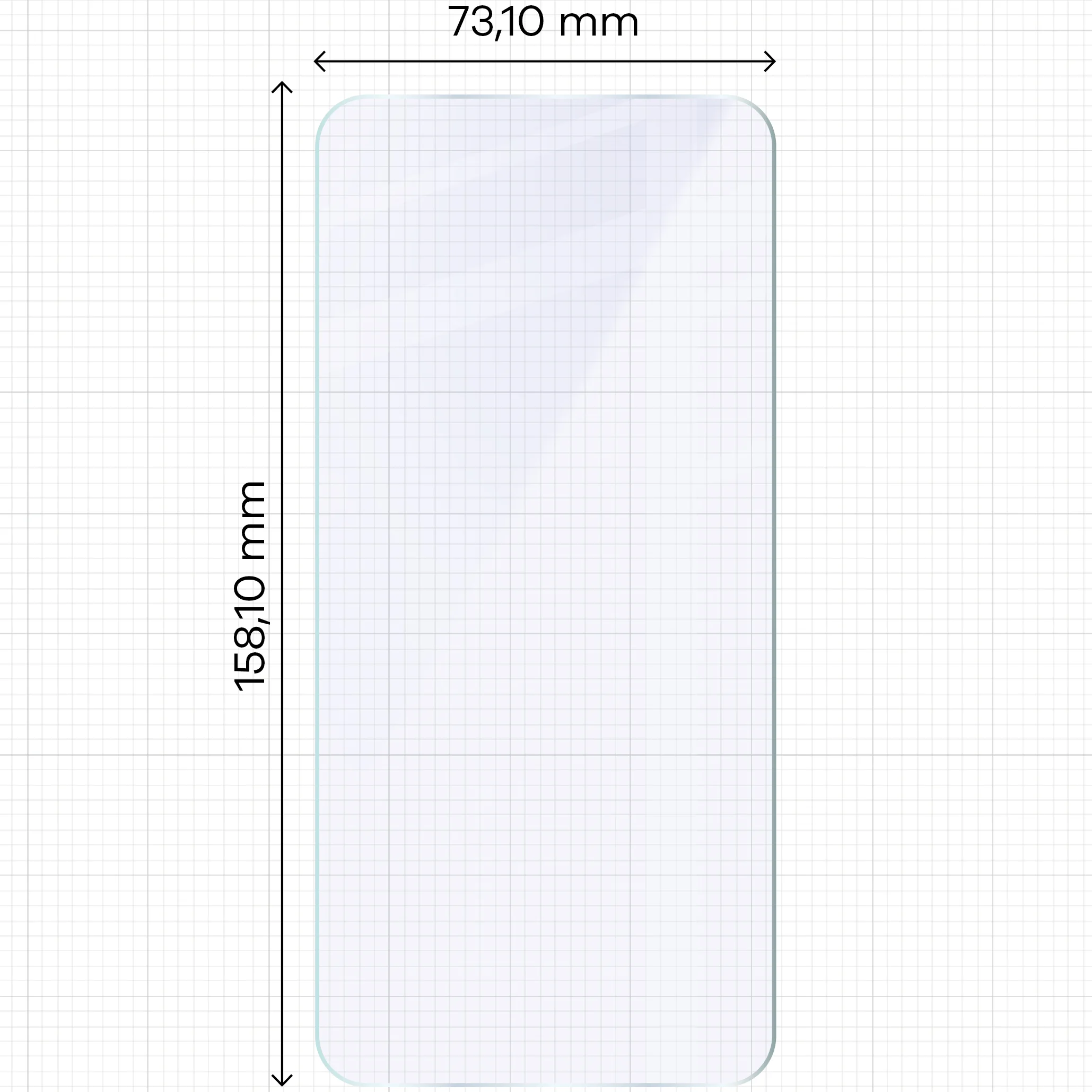 Miarka z wymiarami szkła hybrydowego Bizon Hybrid Mule Duo do Samsung Galaxy A37 5G