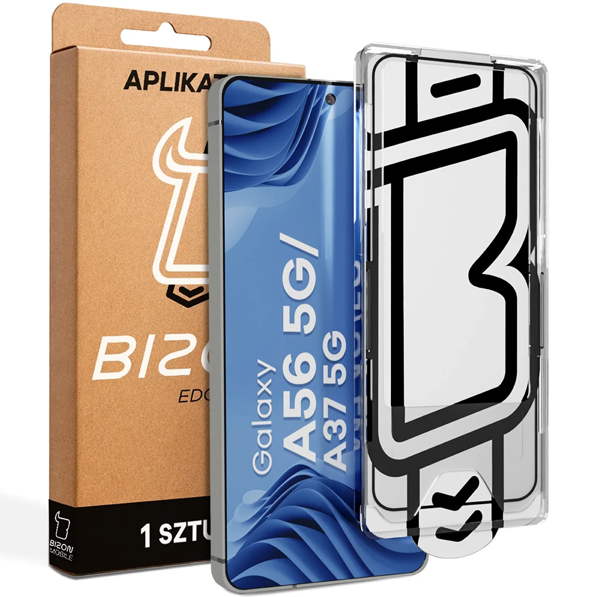 Szkło z aplikatorem Bizon Glass Aplikator Edge dla Samsung Galaxy A56 5G / Samsung Galaxy A37 5G