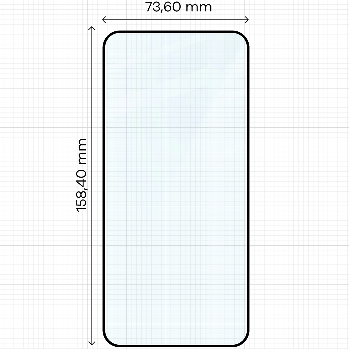 Wymiary szkła na miarce dla Samsung Galaxy S25 FE
