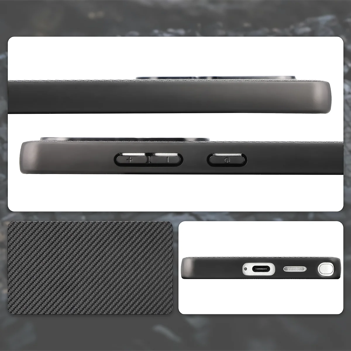 Wycięcia, zintegrowane osłony i struktura etui Bizon Case CarbO do Samsung Galaxy S25 Ultra
