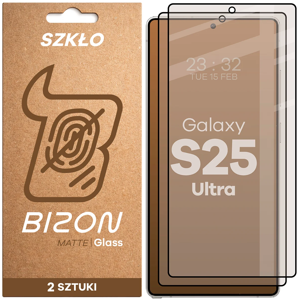 Szkło matowe na ekran Bizon Glass Matte Duo do Samsung Galaxy S25 Ultra, 2 sztuki